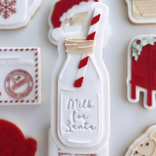 Milk for Santa milk glass and cutter