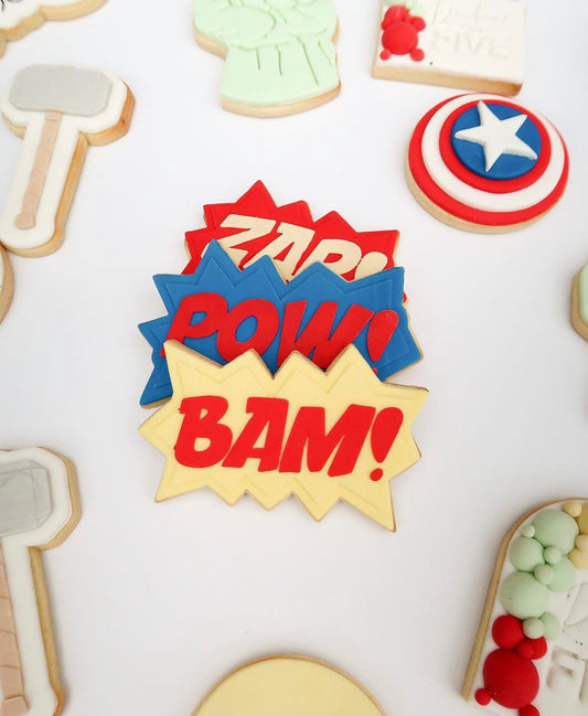 Zap! Bam! Pow! Debosser and cutter set of 3