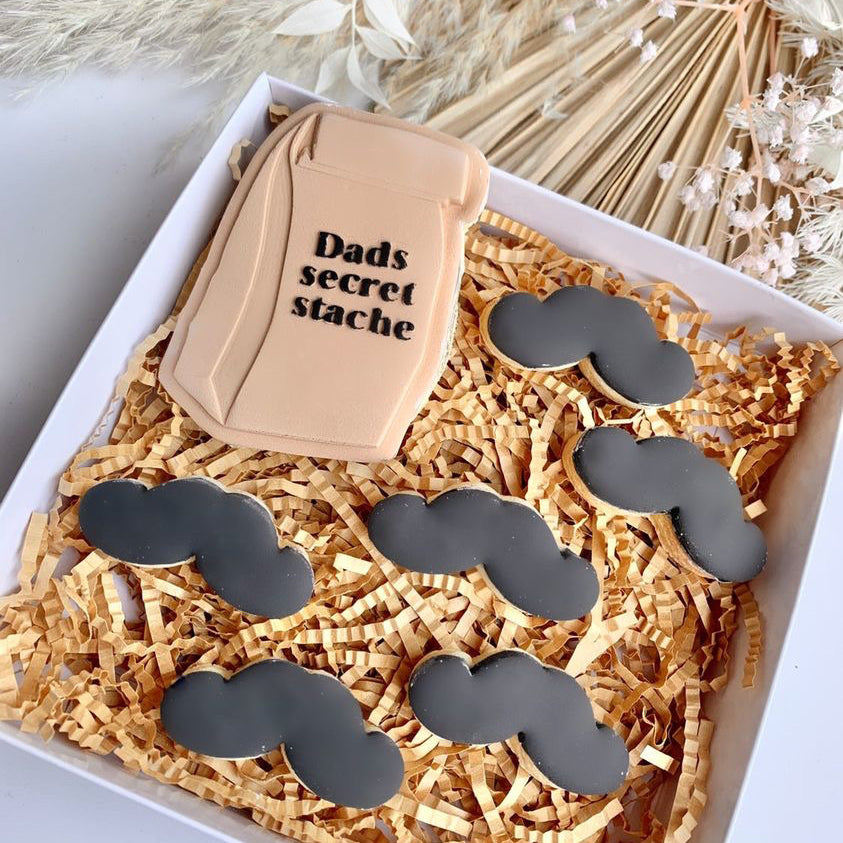 Dads secret stache set of 2 stamps and cutters
