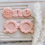 Daisy "one" & glasses set of two stamps and cutters