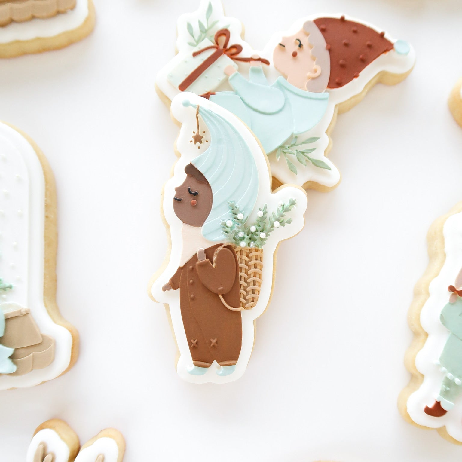 Scandi Christmas- Child with rattan basket & star stamp and cutter