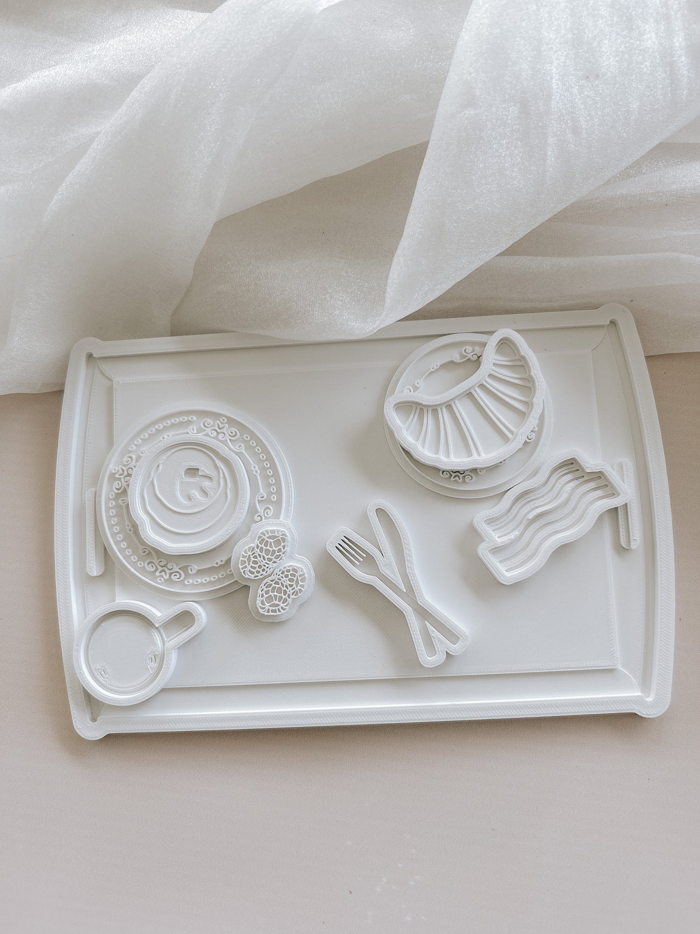 XL breakfast tray with minis set of 9 with matching cutters