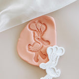 Party flamingo with balloons debosser and cutter