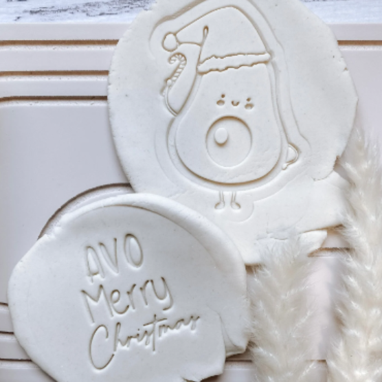 Avo Merry Christmas Cookie Stamp and Cutter
