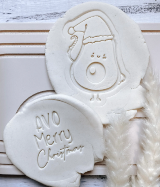 Avo Merry Christmas Cookie Stamp and Cutter