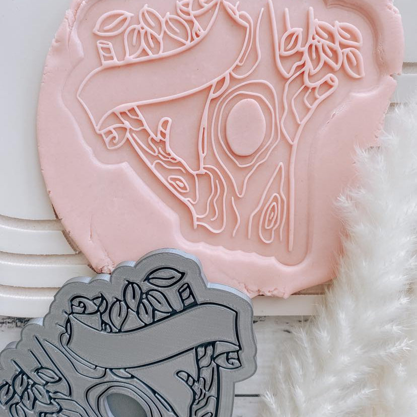 Woodland themed name and age stamp and cutter