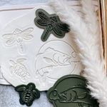 Animals set of three stamps and cutters