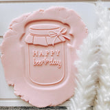 Happy bee-day jar debosser and cutter