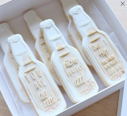 Father’s Day Six Pack cookie debosser set of six stamps and cutter