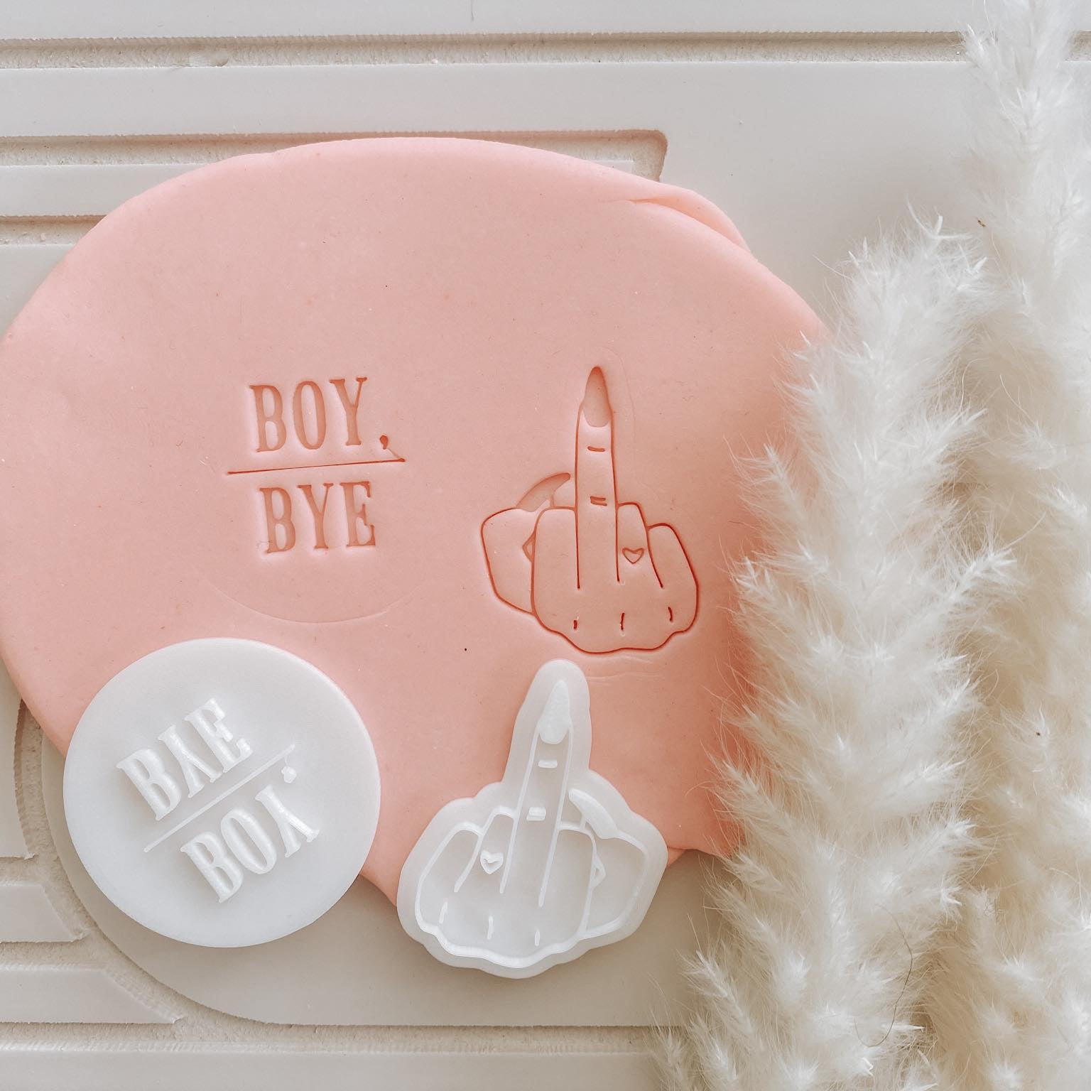 BOY BYE mini set of 2 stamps and cutters