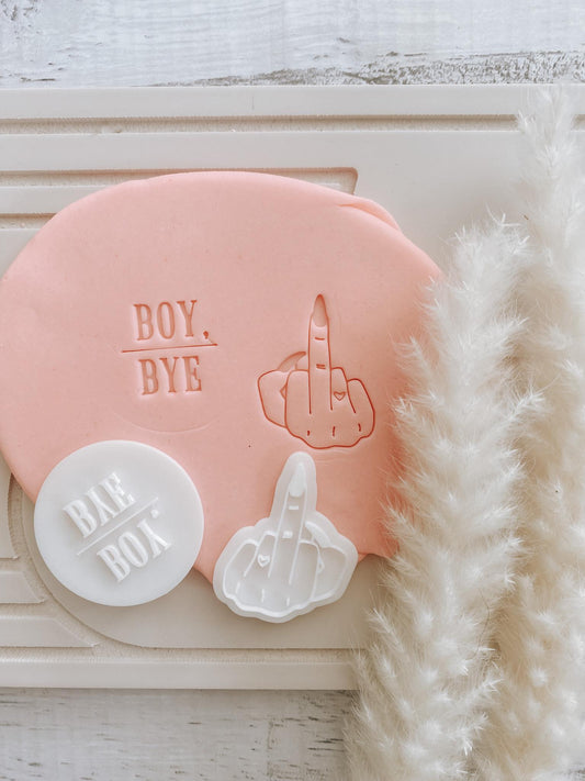 BOY BYE mini set of 2 stamps and cutters