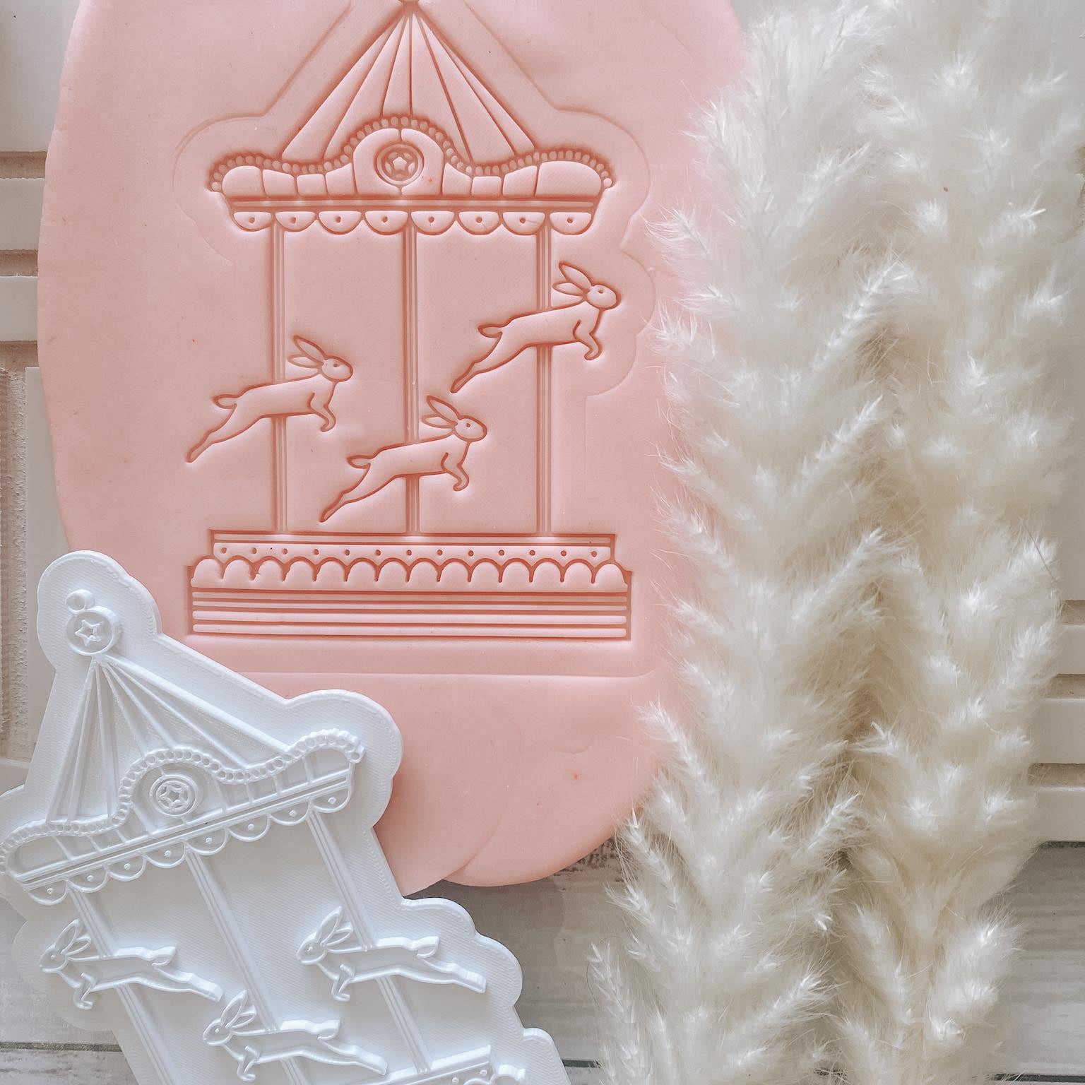 Easter bunny carousel stamp and cutter