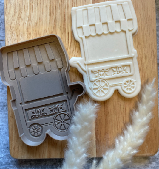 Flower Cart Cookie Embosser and Cutter Cookie Stamp