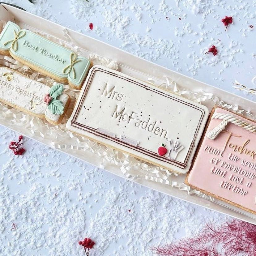 Chalkboard stamp and cutter