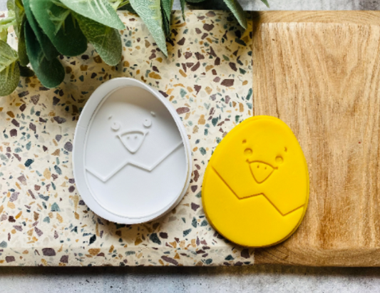 Easter egg chick cookie stamp and cutter