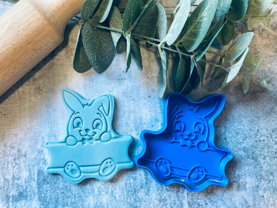 Easter Bunny Name Tag Cookie Stamp Cookie Embosser and cutter