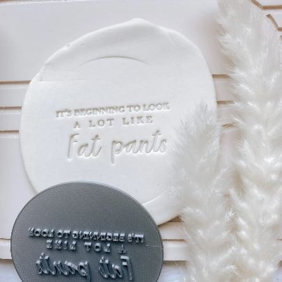 It’s beginning to look a lot like fat pants Christmas cookie stamp