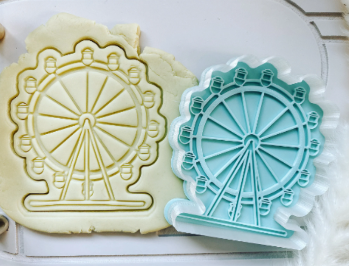 Ferris wheel cookie embosser and cutter