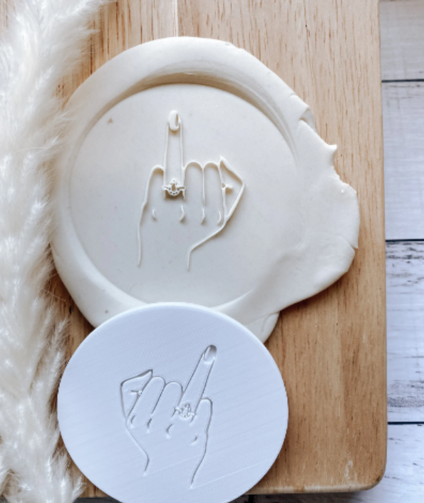 Engagement finger cookie debosser