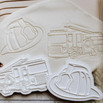 Firefighters Truck and Hat Cookie Embosser and Cutters