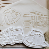 Firefighters Truck and Hat Cookie Embosser and Cutters