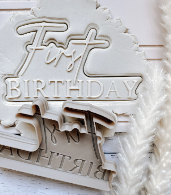 First birthday Cookie Stamp and Cutter