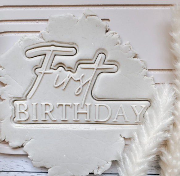 First birthday Cookie Stamp and Cutter