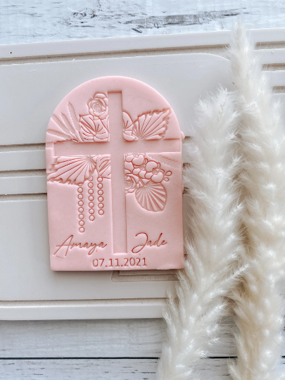 Personalised floral cross