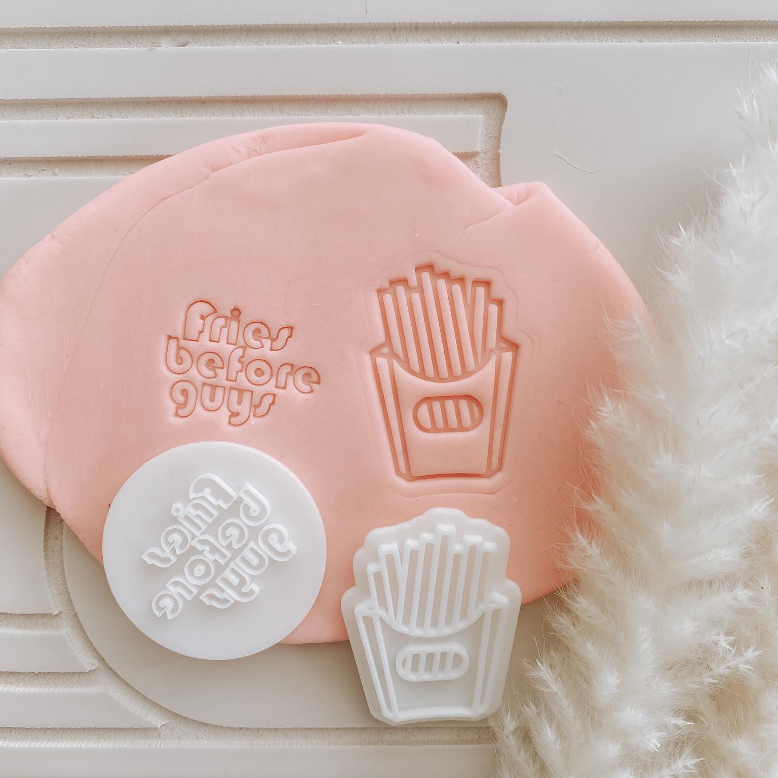 Fries before guys set of 2 mini stamps and cutters