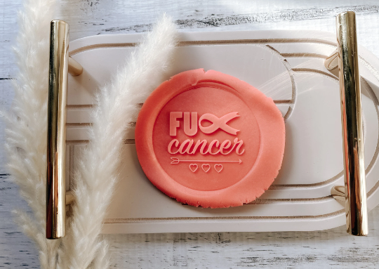 FU Cancer cookie embosser round