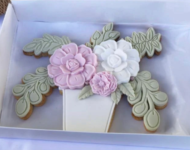 Greenery and Pot Bouquet Mother’s Day Flower Cookie Embossers