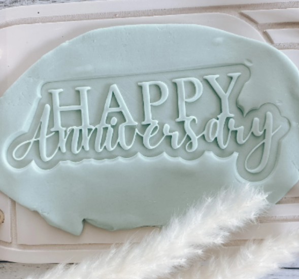 Happy Anniversary Cookie Stamp and Cutter