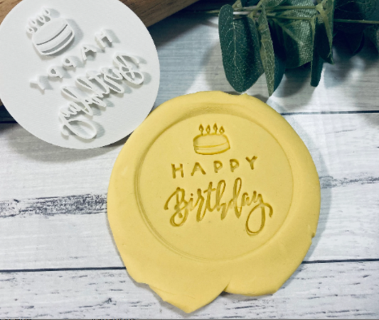 Happy Birthday Cookie Stamp with Cake