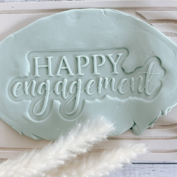Happy Engagement cookie stamp and cutter