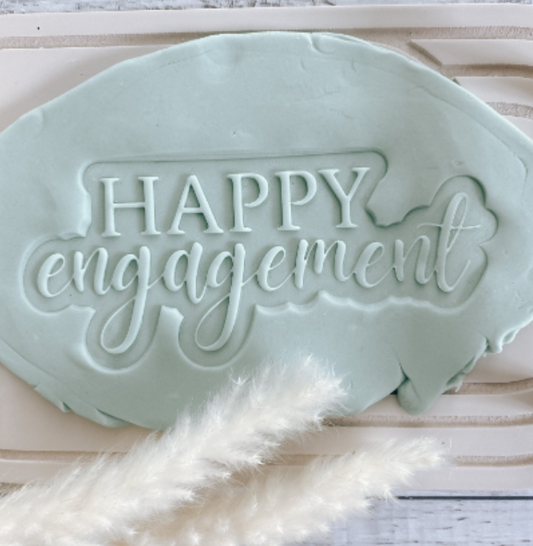 Happy Engagement cookie stamp and cutter