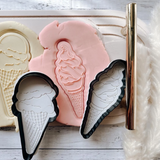 Icecream scoop OR soft serve stamp and cutter