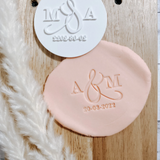 Initials Wedding Cookie Embosser Stamp