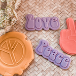 Love Peace Hippy Vibes set of 4 debossers and cutters