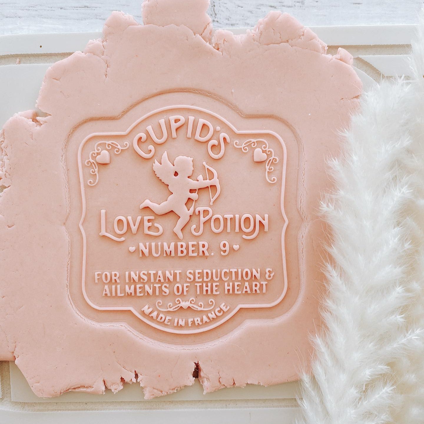 Cupid’s love potion label stamp and cutter
