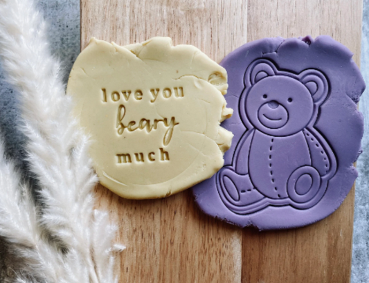 Love you beary much set of two cookie embossers