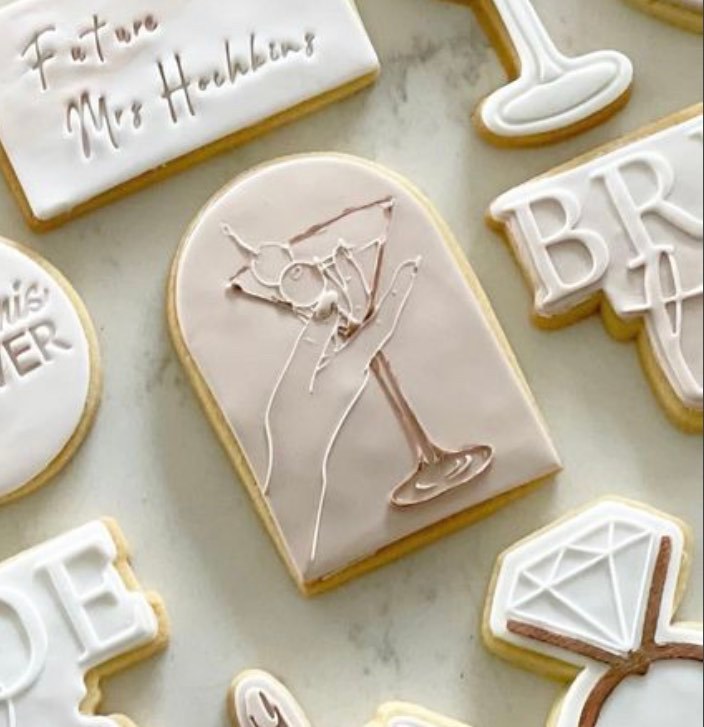 Martini in hand cookie debosser and cutter