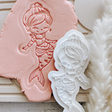 Princess mermaid cookie stamp and cutter EMBOSSER OR DEBOSSER and cutter