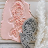 Princess mermaid cookie stamp and cutter EMBOSSER OR DEBOSSER and cutter