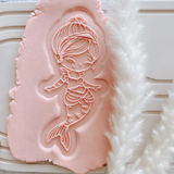 Princess mermaid cookie stamp and cutter EMBOSSER OR DEBOSSER and cutter