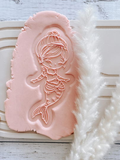 Princess mermaid cookie stamp and cutter EMBOSSER OR DEBOSSER and cutter