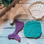 Mermaid and Shell Cookie Stamp and Cutters