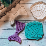 Mermaid and Shell Cookie Stamp and Cutters