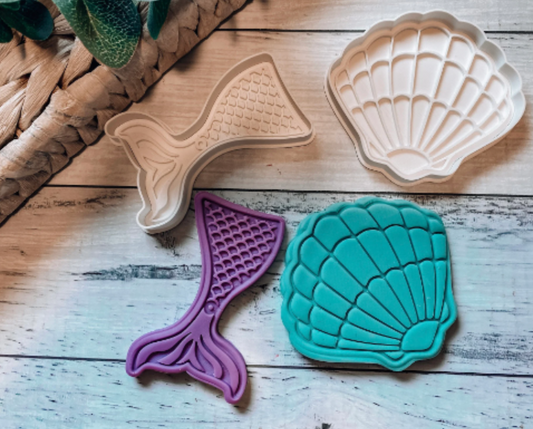 Mermaid and Shell Cookie Stamp and Cutters