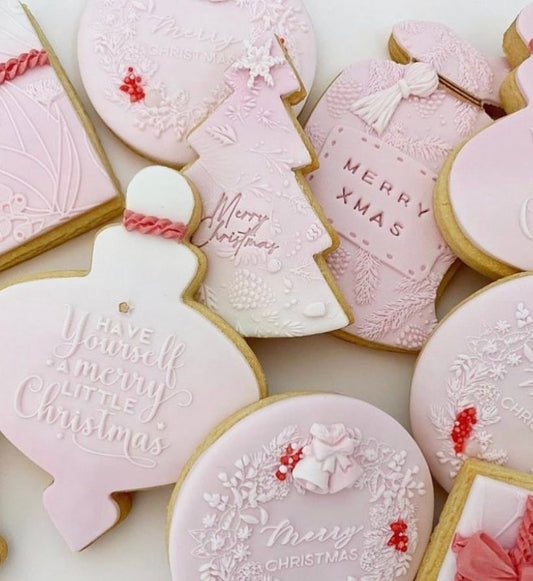 Extra small mini Merry Christmas cookie stamp