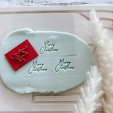 Extra small mini Merry Christmas cookie stamp